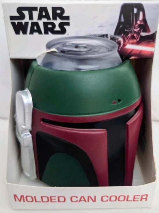 Star Wars Other - Disney Star Wars Boba Fett Molded Can Cooler - Green & Burgundy with Silve